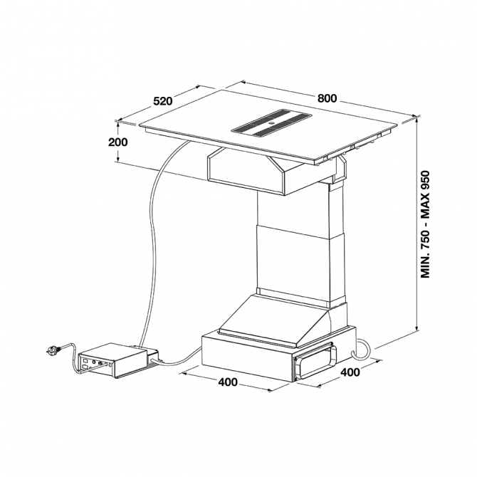 FCLH 8041 HID TS BK - Cutout