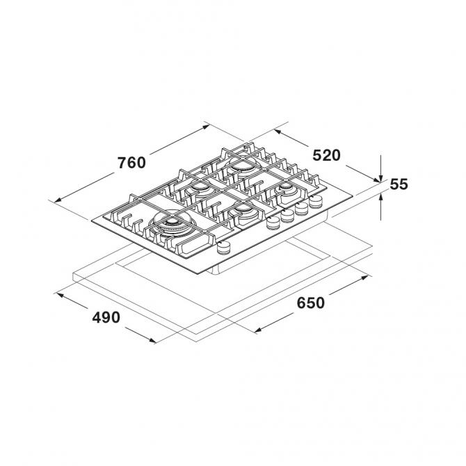 FCLH 755 G T WK BK - Cutout