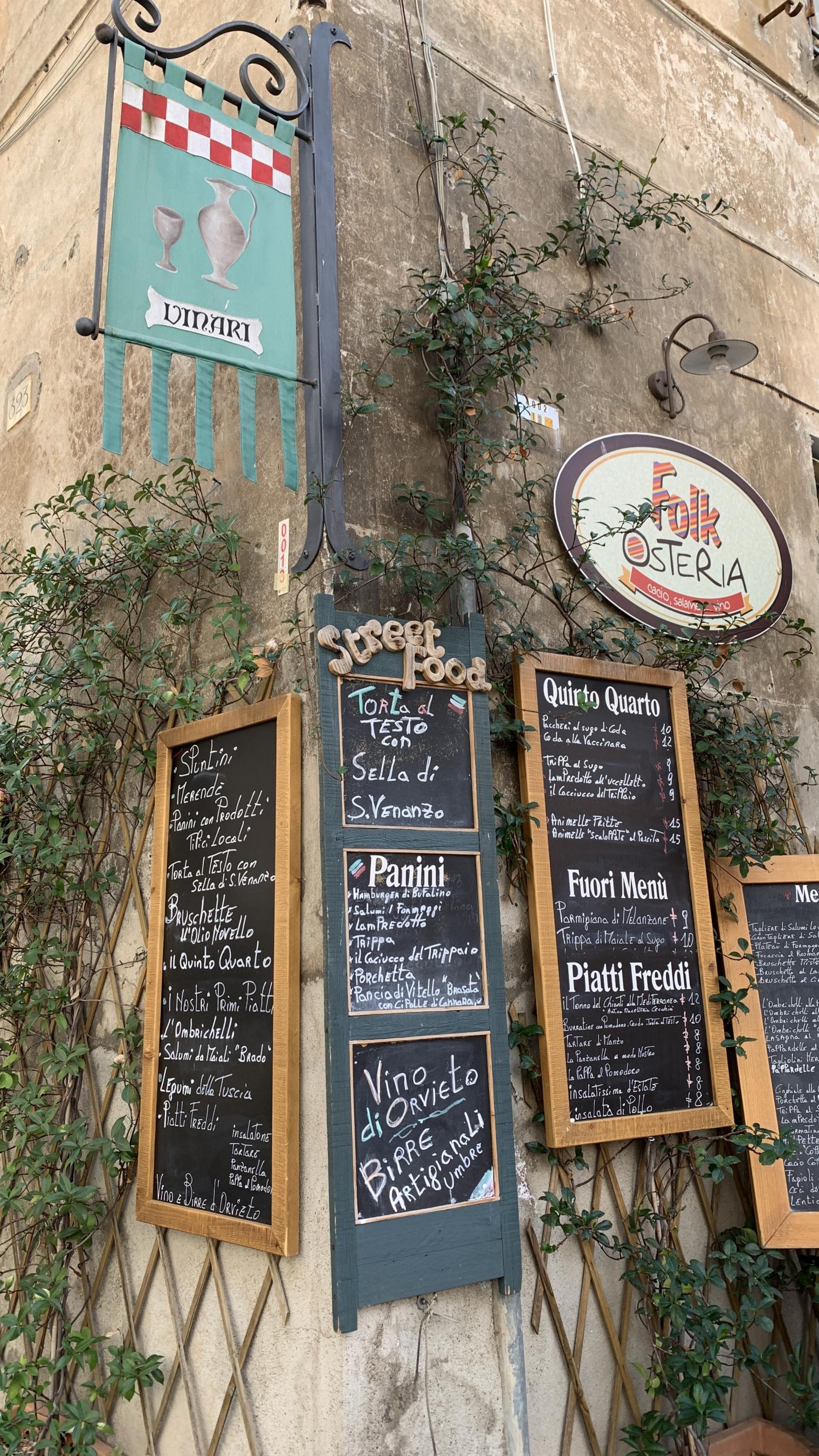 Menu Orvieto