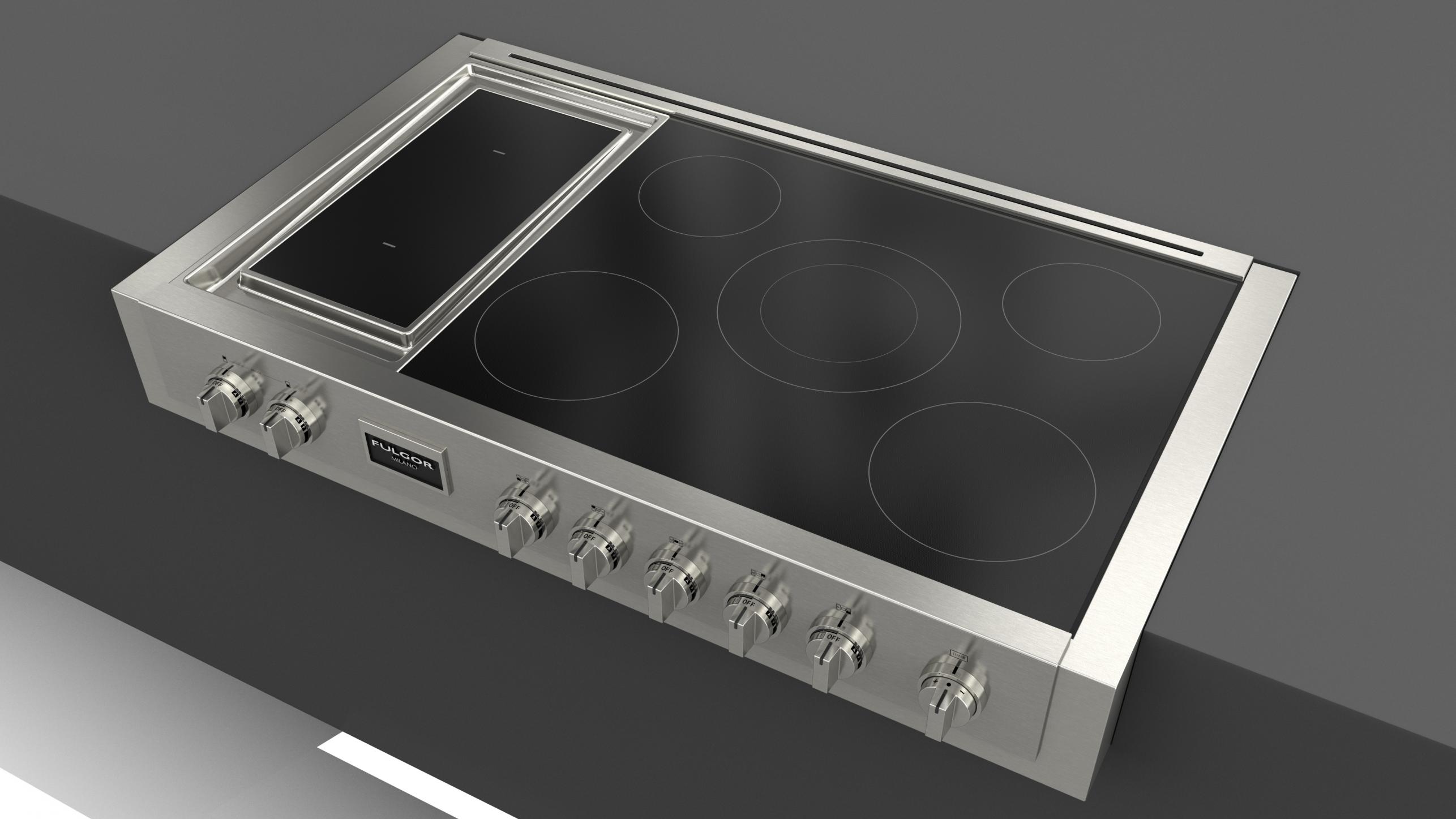 F6IRT485GS1 by Fulgor Milano - SOFIA 48 PRO INDUCTION RANGETOP WITH GRIDDLE